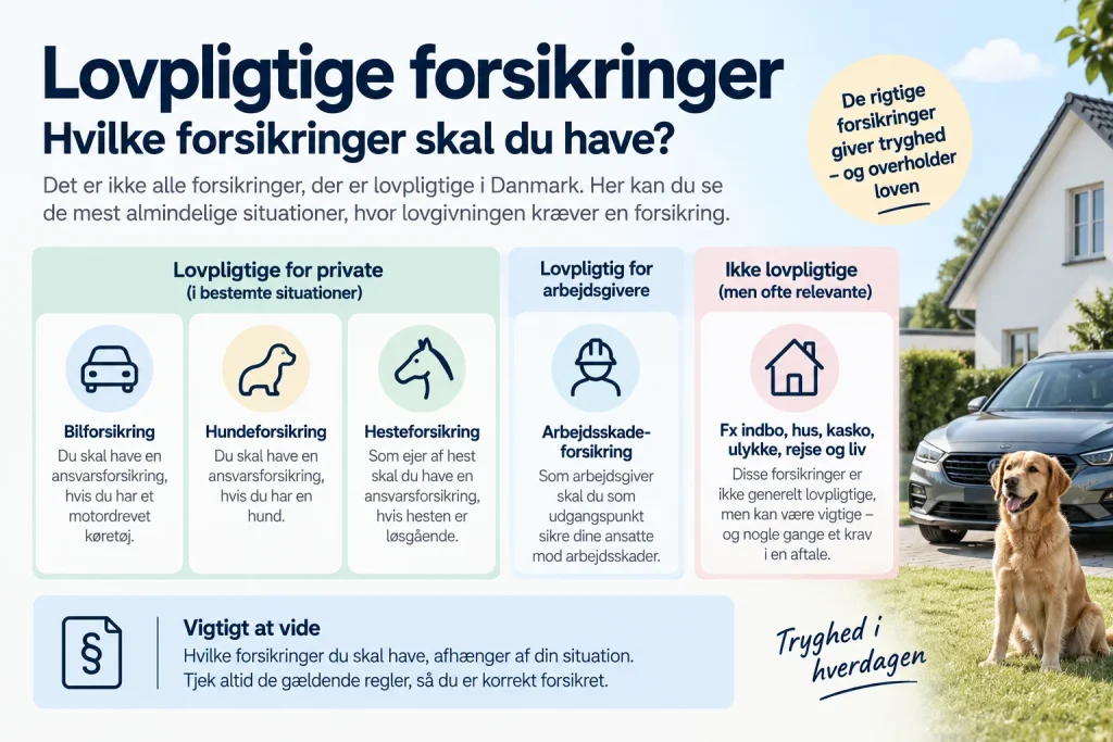 Lovpligtige forsikringer – hvilke forsikringer skal du have?